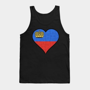 Liechtensteiner Jigsaw Puzzle Heart Design - Gift for Liechtensteiner With Liechtenstein Roots Tank Top